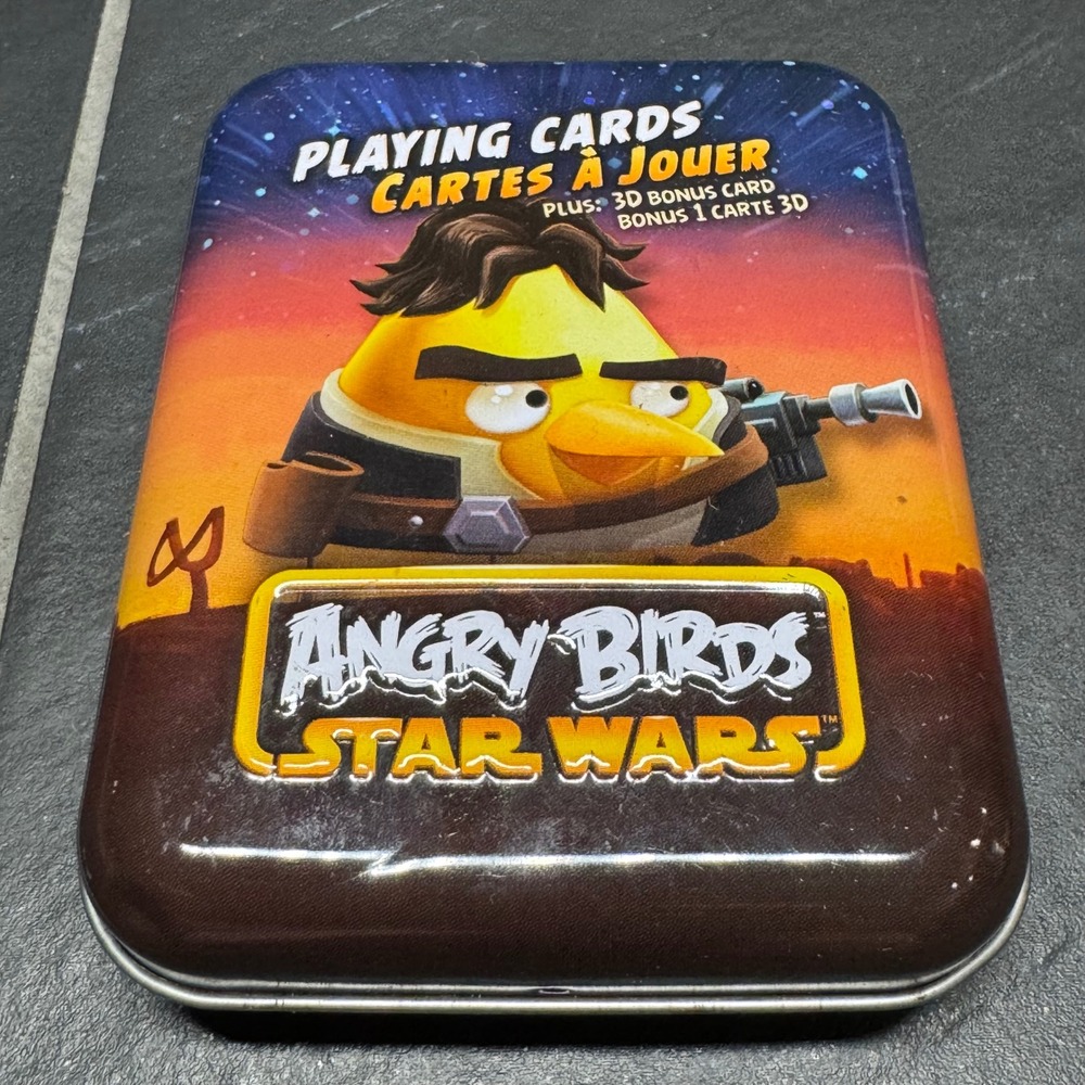 Angry Birds Star Wars‎ Playing Cards Cartamundi Han Solo Tin with 3D Bonus Card